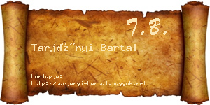 Tarjányi Bartal névjegykártya